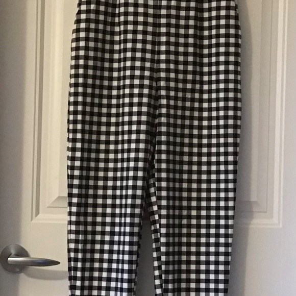 Zara black & white plaid pants size s. - Picture 3 of 9